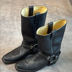 Rudel Co. Men’s Black Leather Knoxx Motorcycle Tall Boots 11